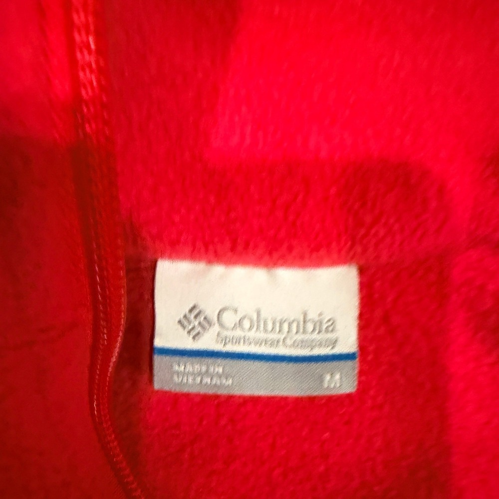 Columbia Womens Full Zip Fleece Jacket Pink Black Colorblock Mock Neck Medium - Picture 3 of 6